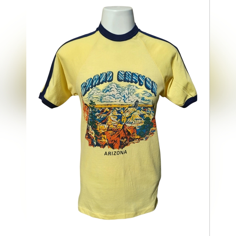 Vintage 1970's Womens Grand Canyon Ringer Tee S/M